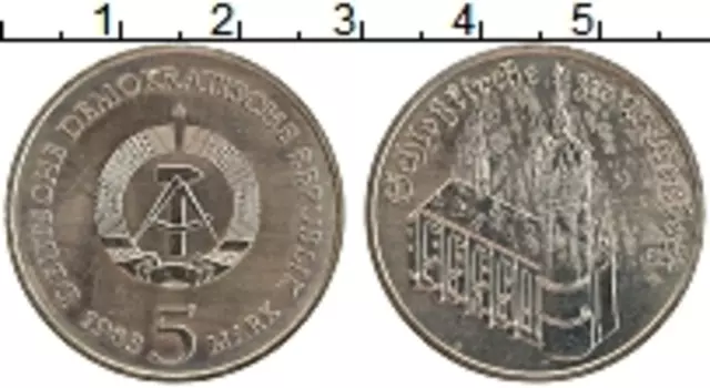 Монета 5 марок ГДР 1983 года Медно-никель Замковая церковь, А