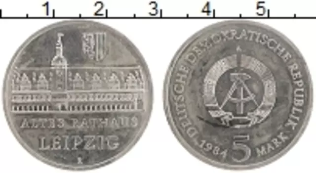 Монета 5 марок ГДР 1984 года Медно-никель Лейпциг
