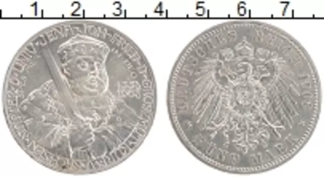 Монета 5 марок Саксен-Веймар-Эйзенаха 1908 года Серебро 300 лет Сиенскому университету