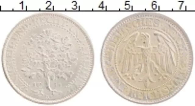 Монета 5 марок Веймарской республики 1932 года Серебро A