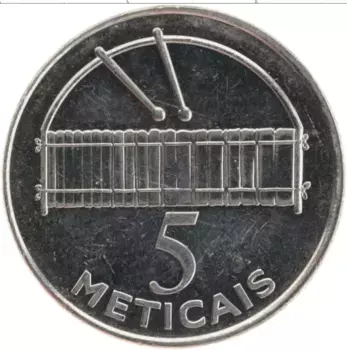 Монета 5 метикаль Мозамбика 2006 года Медно-никель