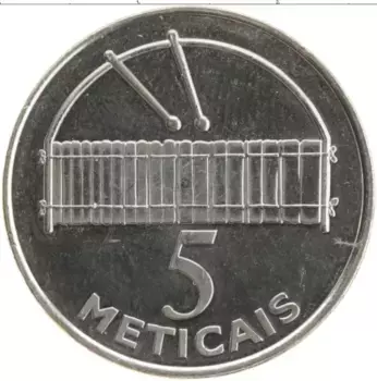 Монета 5 метикаль Мозамбика 2006 года Медно-никель