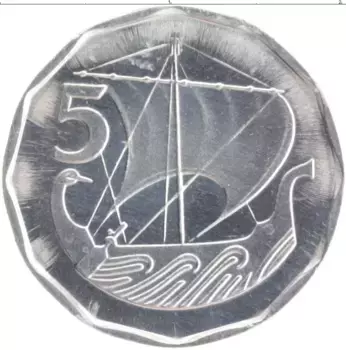 Монета 5 милс Кипра 1982 года Алюминий