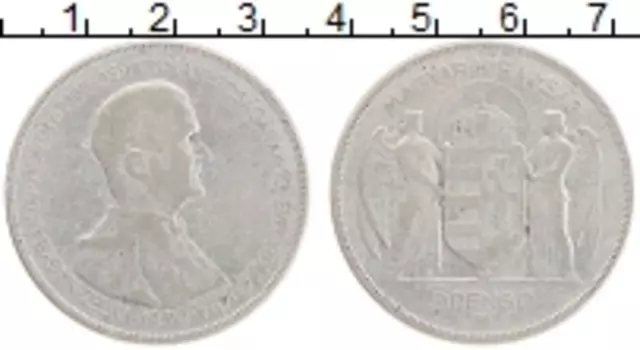 Монета 5 пенго Венгрии 1930 года Серебро 10 лет правления Адмирала Хорти