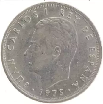 Монета 5 песет Испании 1975 года Медно-никель Хуан Карлос I