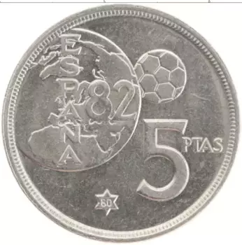 Монета 5 песет Испании 1980 года Медно-никель Хуан Карлос I