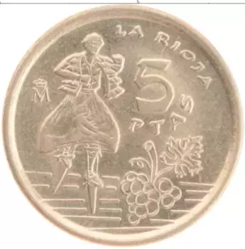 Монета 5 песет Испании 1996 года Бронза Ла Риоха