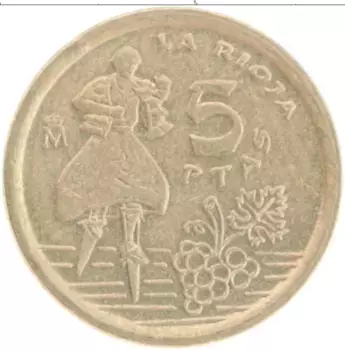 Монета 5 песет Испании 1996 года Бронза Ла-Риоха
