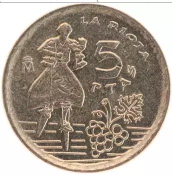 Монета 5 песет Испании 1996 года Латунь Ла-Риоха