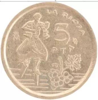 Монета 5 песет Испании 1996 года Латунь Ла Риоха