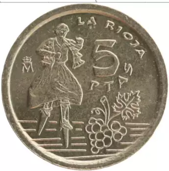 Монета 5 песет Испании 1996 года Латунь Ла Риоха