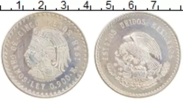 Монета 5 песо Мексики 1948 года Серебро