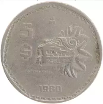 Монета 5 песо Мексики 1980 года Медно-никель