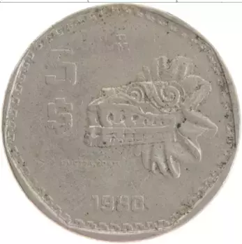 Монета 5 песо Мексики 1980 года Медно-никель