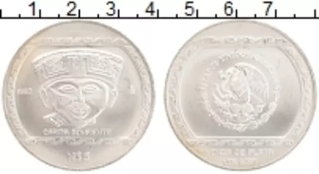 Монета 5 песо Мексики 1993 года Серебро Культура Майя