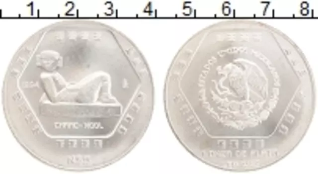 Монета 5 песо Мексики 1994 года Серебро Культура Майя