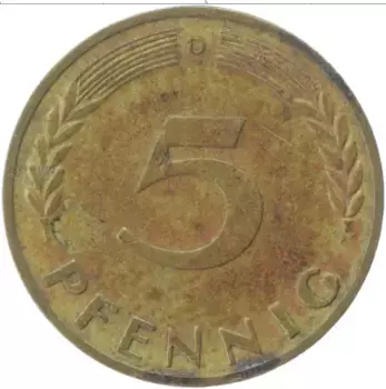 Монета 5 пфеннигов ФРГ 1950 года Латунь D