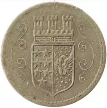Монета 5 пфеннигов Германия : Нотгельды 1920 года Железо Олигс