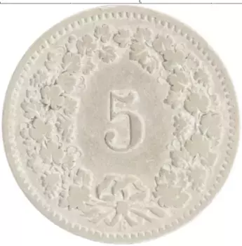 Монета 5 рапп Швейцарии 1898 года Медно-никель