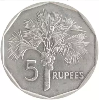 Монета 5 рупий Сейшел 1982 года Медно-никель