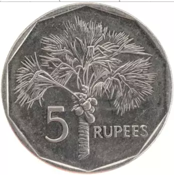 Монета 5 рупий Сейшел 2010 года Медно-никель