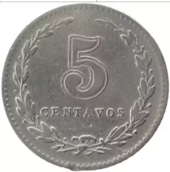 Монета 5 сентаво Аргентины 1937 года Медно-никель
