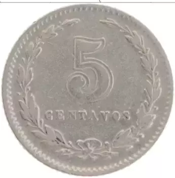 Монета 5 сентаво Аргентины 1938 года Медно-никель