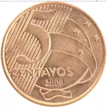 Монета 5 сентаво Бразилии 2009 года Медь