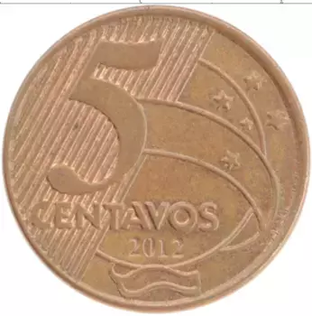 Монета 5 сентаво Бразилии 2012 года Бронза