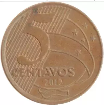 Монета 5 сентаво Бразилии 2012 года Бронза