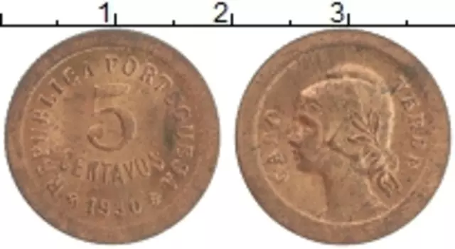 Монета 5 сентаво Кабо-Верде 1930 года Бронза