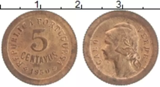 Монета 5 сентаво Кабо-Верде 1930 года Бронза