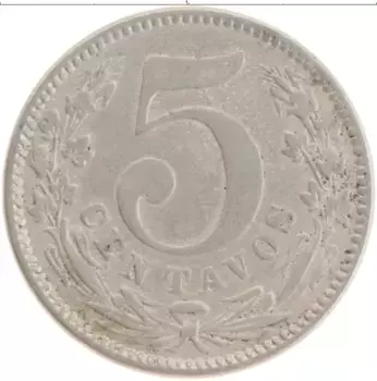 Монета 5 сентаво Колумбии 1886 года Медно-никель