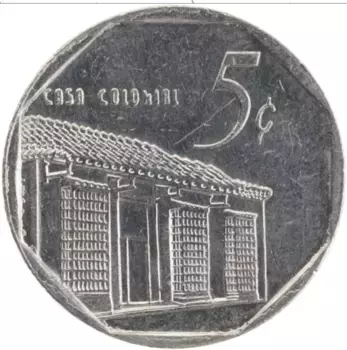 Монета 5 сентаво Кубы 2002 года Медно-никель