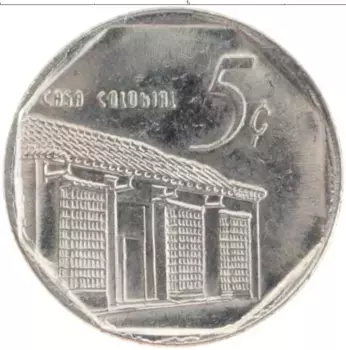 Монета 5 сентаво Кубы 2002 года Медно-никель