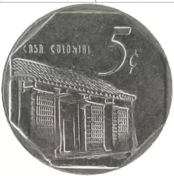 Монета 5 сентаво Кубы 2008 года Сталь