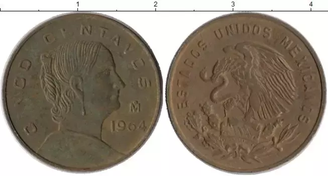Монета 5 сентаво Мексики 1964 года Бронза Хосефа Ортис де Домингес