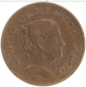Монета 5 сентаво Мексики 1970 года Бронза