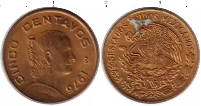 Монета 5 сентаво Мексики 1976 года Бронза Хосефа Ортис де Домингес