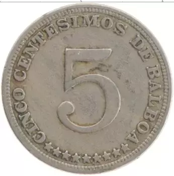 Монета 5 сентесим Панамы 1932 года Медно-никель