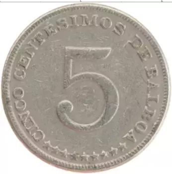 Монета 5 сентесим Панамы 1970 года Медно-никель