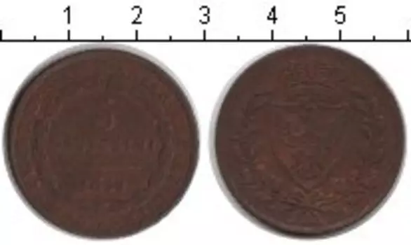 Монета 5 сентесим Сардинии 1826 года Медь SARDINIA