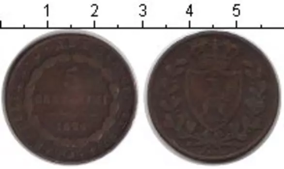 Монета 5 сентесим Сардинии 1826 года Медь SARDINIA