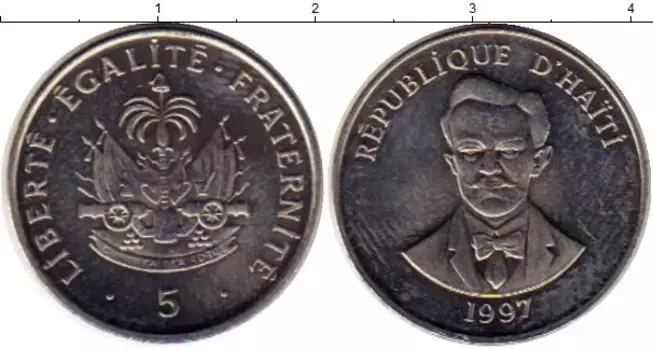 Монета 5 сентим Гаити 1997 года Медно-никель Шарлемань Перальт