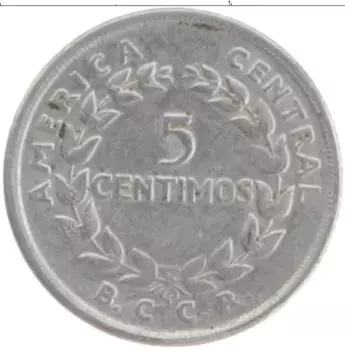 Монета 5 сентим Коста-Рики 1967 года Медно-никель