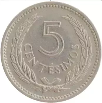 Монета 5 сентим Уругвая 1953 года Медно-никель