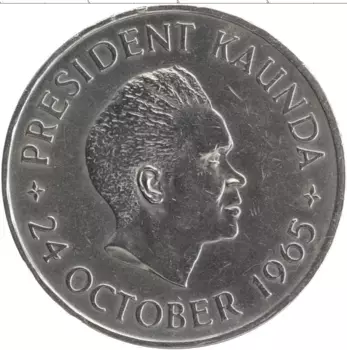 Монета 5 шиллингов Ямайки 1965 года Медно-никель Президент Каунда