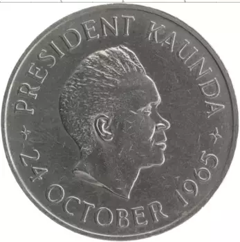 Монета 5 шиллингов Ямайки 1965 года Медно-никель Президент Каунда