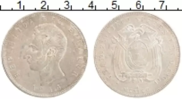 Монета 5 сукре Эквадора 1944 года Серебро