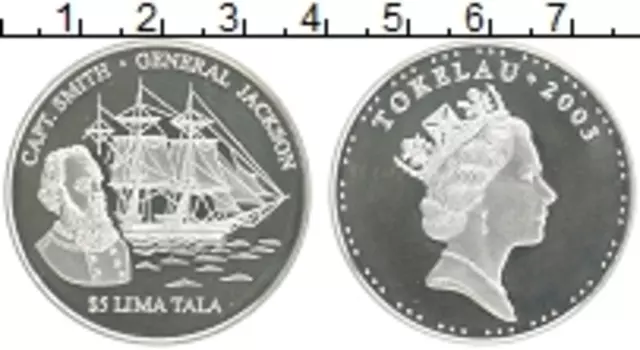 Монета 5 тала Токелау 2003 года Серебро Елизавета II